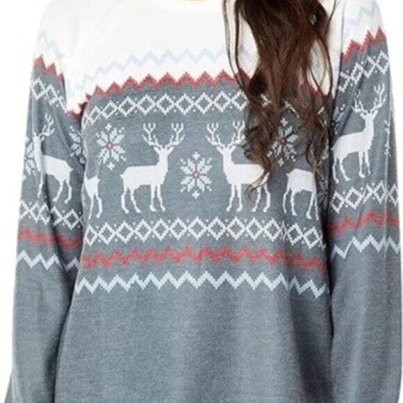 NEW! P.J. Salvage Fair Isle Print Knit Lounge Long Sleeve Top Size XL - Picture 2 of 10